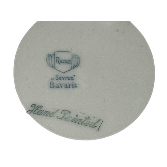 Hand-Painted Thomas Bavaria Plate With Yellow Rose Design 8" Diameter Vintage Po - Picture 4 of 5